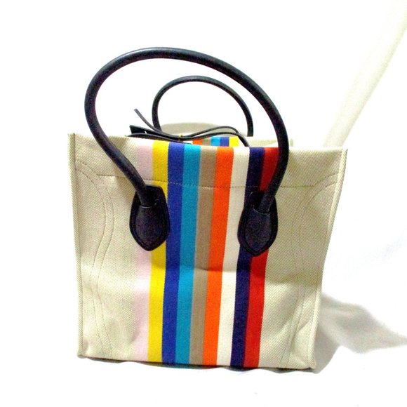 CELINE MULTICOLOR RAINBOW LUGGAGE SHOPPER Tote Bag, used once - Picture 3 of 14